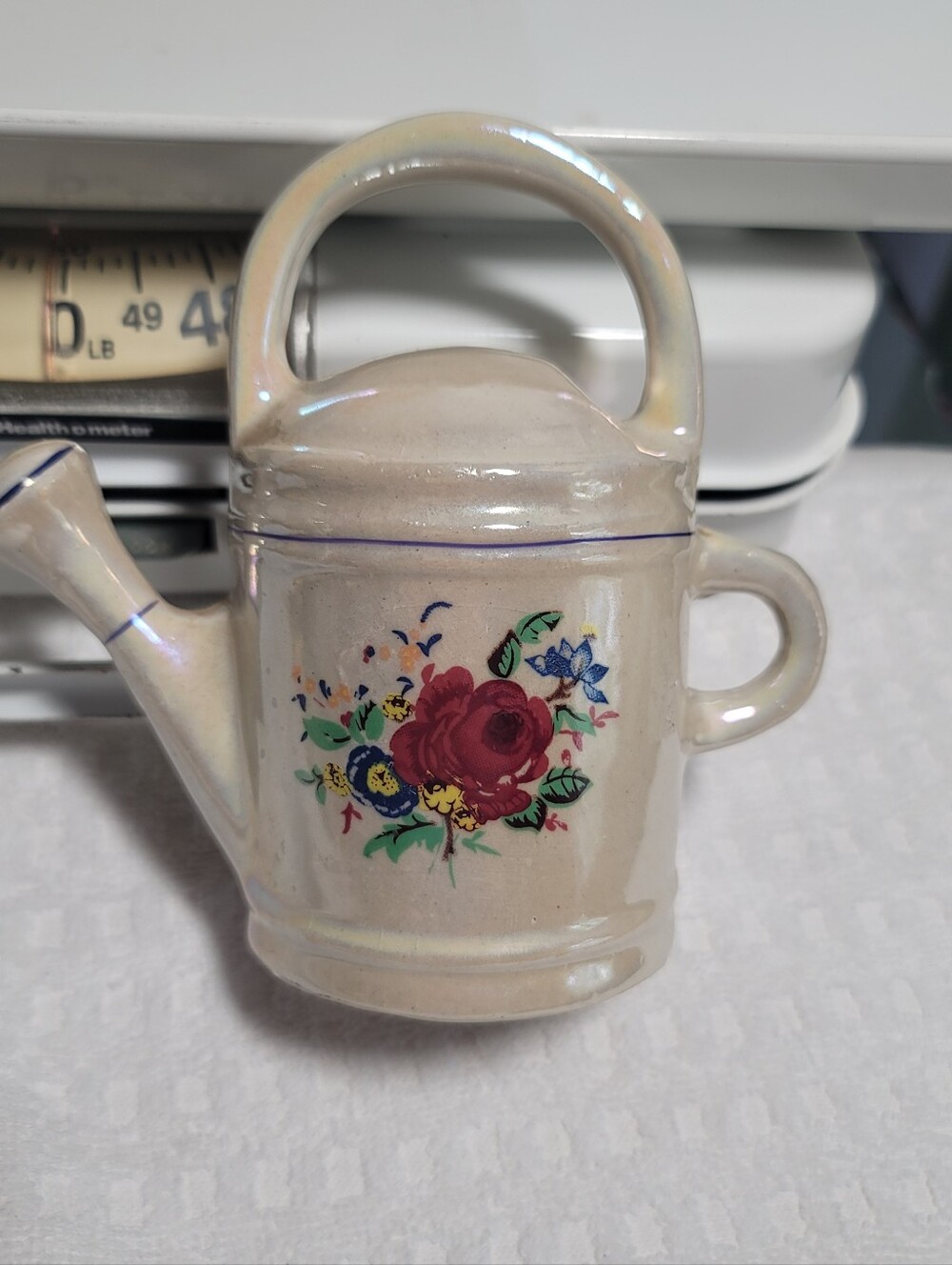 Vintage Japanese Ceramic Floral "Pitcher". Tagged "K's Collection"